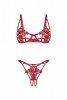 OBSESSIVE Luise Sublim Red komplet 2-cz otwarty
